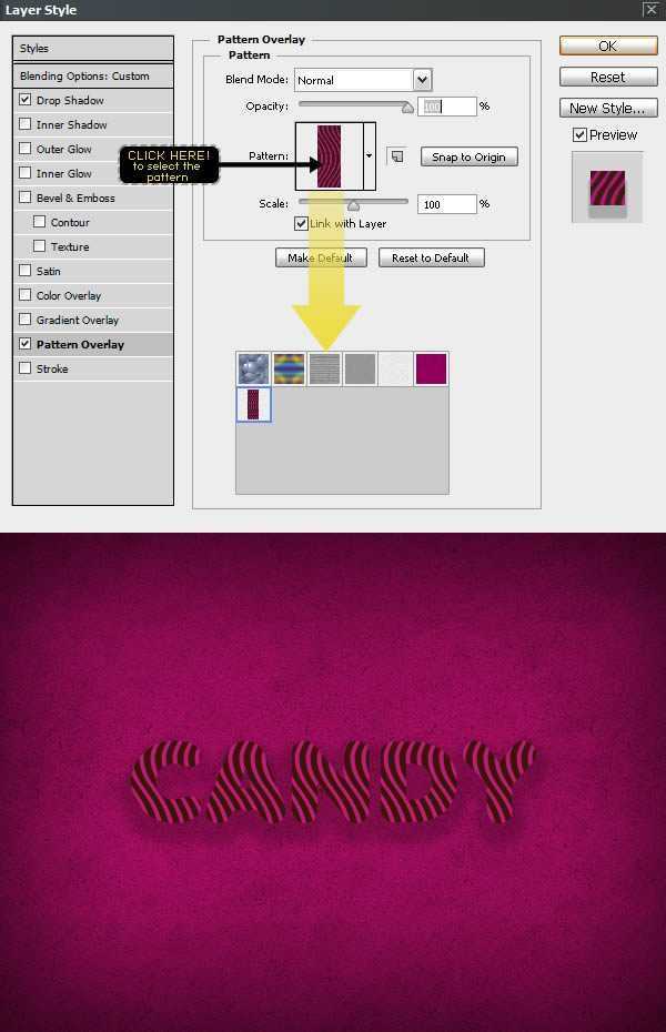 PhotoShop设计制作出可爱的纹理糖果文字特效教程