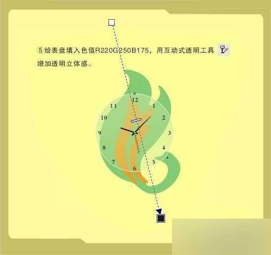 CorelDRAW绘制清新漂亮的天鹅挂钟