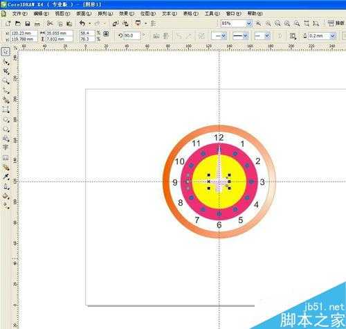 CorelDRAW简单绘制可爱的卡通圆表