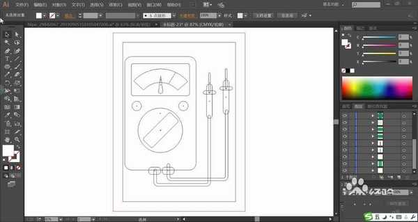 ai怎么绘制卡通效果的万用表矢量图?